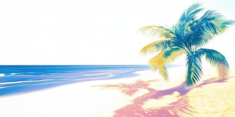 Summer beach tropical ocean tree.