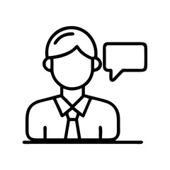 Businessman avatar with speech bubble icon vector illustration communication concept male character