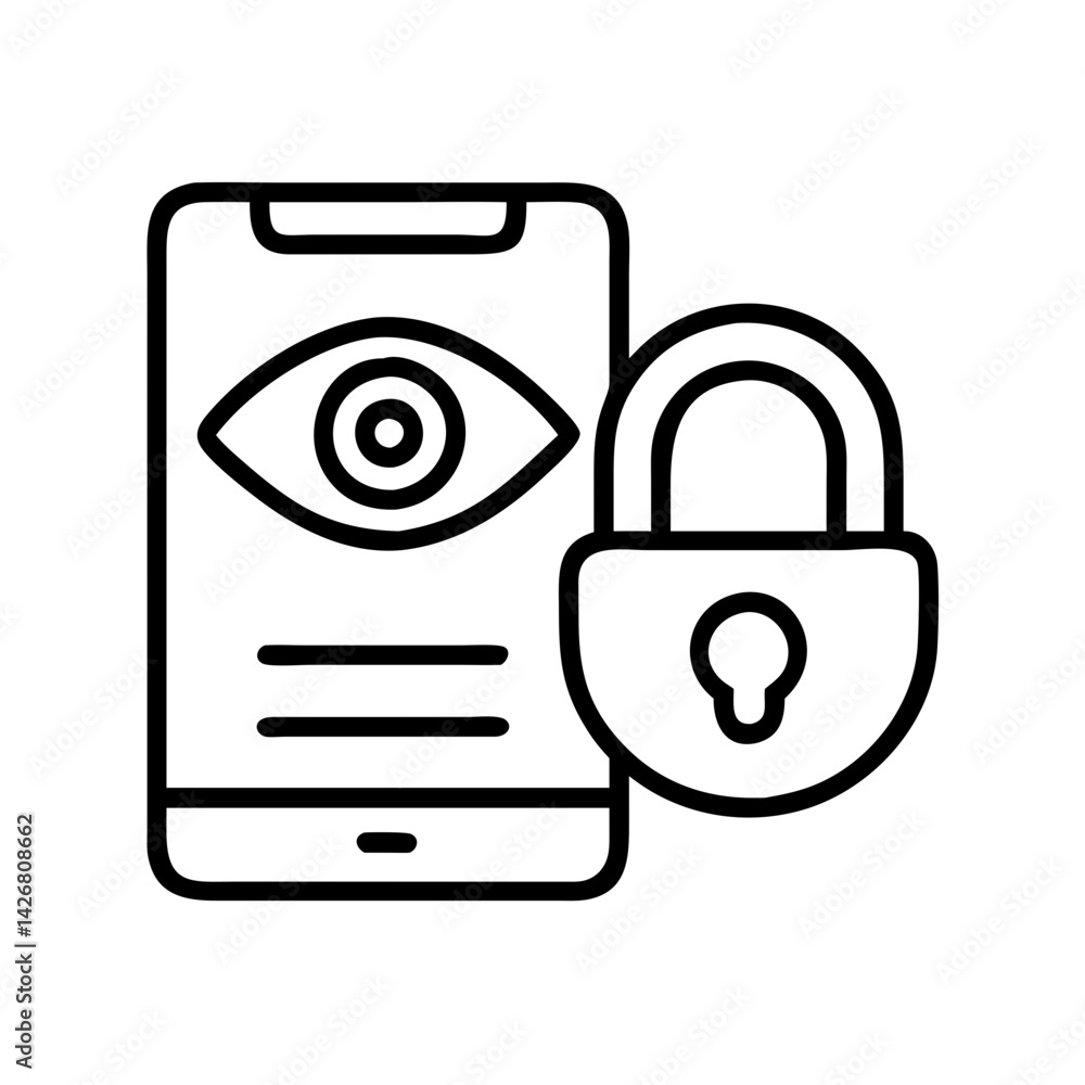 Poster secure mobile privacy protection data safety lock security app access control authentication system 