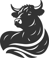 Vector silhouette of a cow