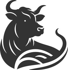 Vector silhouette of a cow