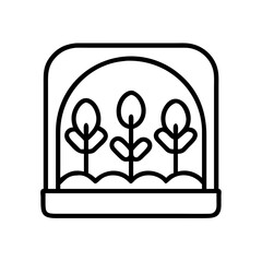 Illustration of greenhouse plants gardening growing seedlings cultivation agriculture farming indoor plant growth
