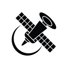 Satellite Icon Silhouette Vector Illustration