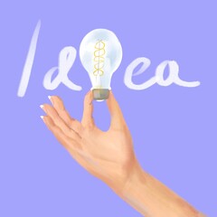 hand holding light bulb