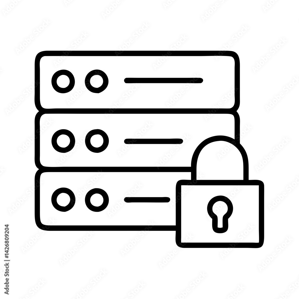 Poster secure server data protection network security database storage system cloud computing safety lock