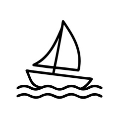 Sailing Boat on Water Icon Design