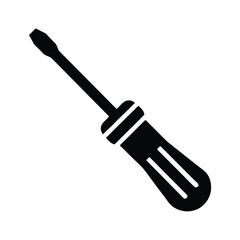 Screwdriver Stencil Icon Silhouette Vector Illustration