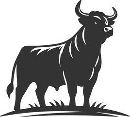 Vector silhouette of a cow