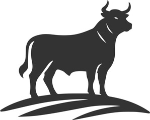 Vector silhouette of a cow