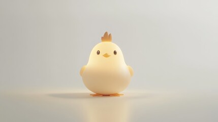 Cute yellow chicken nightlight on a plain background