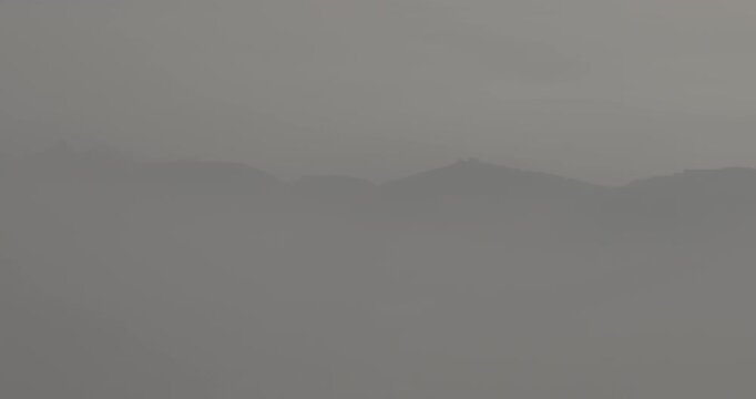 Ulhas river, Mumbai, India. Badlapur is a city in Thane district, Maharashtra state, India, and is a part of Mumbai Metropolitan Region. Aerial View From Airplane Window On View of the Mumbai suburb