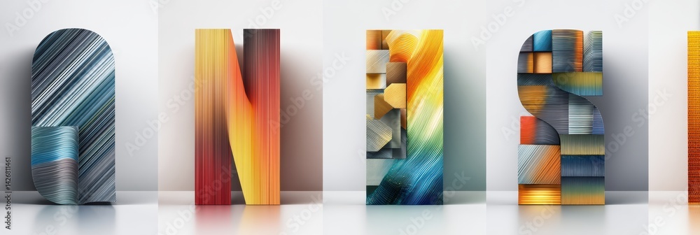 Poster oil textures enrich modern typography in a minimalist design showcase