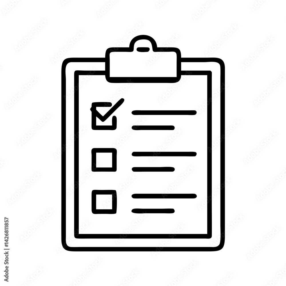 Poster checklist clipboard task list check mark survey form to do list planning document management tool