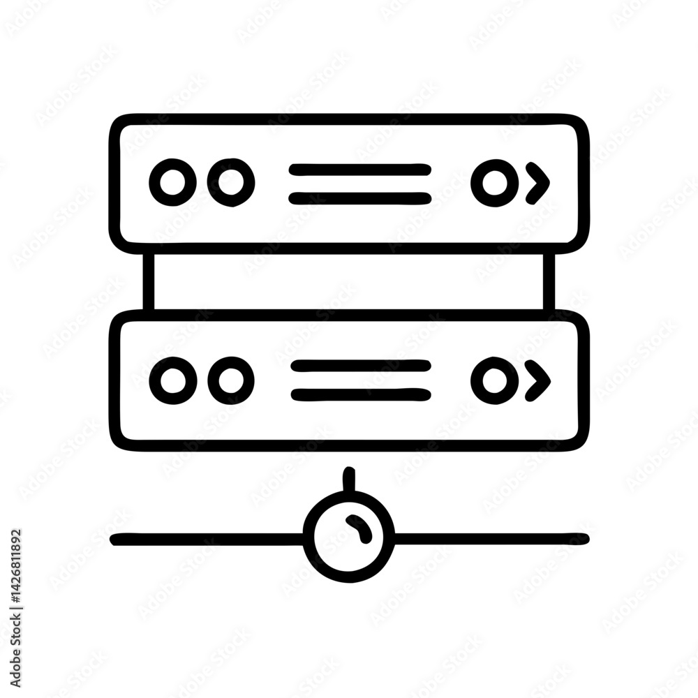 Fototapete Server data storage database hosting network technology cloud computing system mainframe storage server