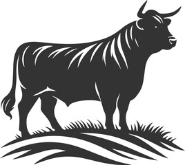 Vector silhouette of a cow