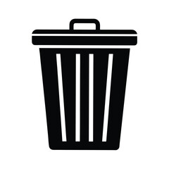 Trash Can Icon Silhouette Vector Illustration