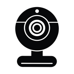 Webcam Stencil Icon Silhouette Vector Illustration