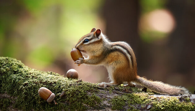 chipmunk s paws grasping an acorn in the forest acorns nature