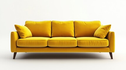 Fototapeta premium Close-up of a comfortable sofa in modern living room, isolated on white background