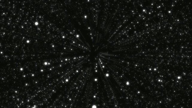 Abstract hyperspace background. Speed of light, neon glowing rays and stars in motion with space for logo or text. Blue version. Moving through stars. 4k Seamless loop