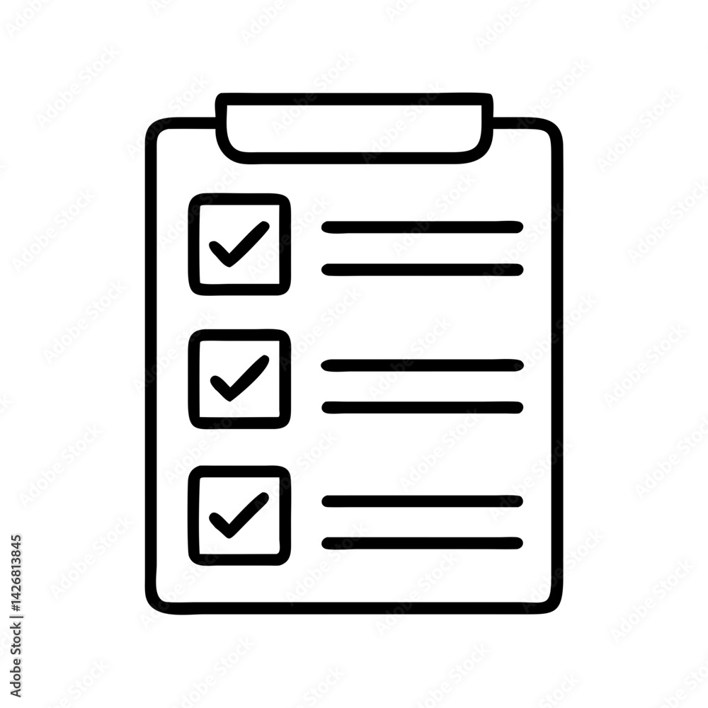 Poster checklist clipboard task list survey form check mark to do list planning project management report