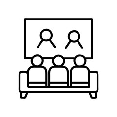 Watching movie on couch with friends vector icon watching tv with friends icon vector design