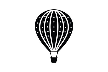 Fototapeta premium Silhouette art illustration of a hot air balloon with stars and stripes decorating its surface.eps