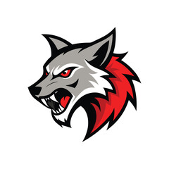 Fototapeta premium roaring wolf head