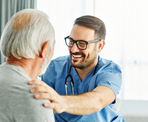 nurse doctor senior care caregiver help assistence retirement home nursing elderly man health...