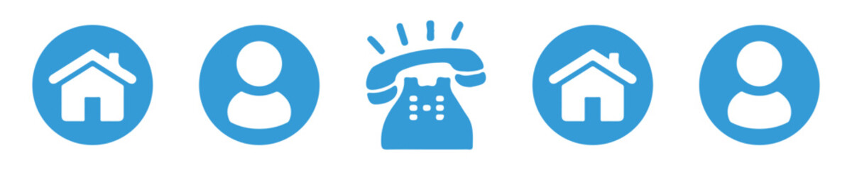 Line Phone Icons. Telephone call