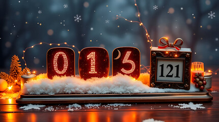 Animated Christmas Countdown Wallpaper with Falling Snow Effect