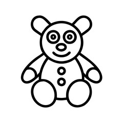 Teddy bear outline drawing vector illustration cute toy animal plush design graphic icon line art for kids