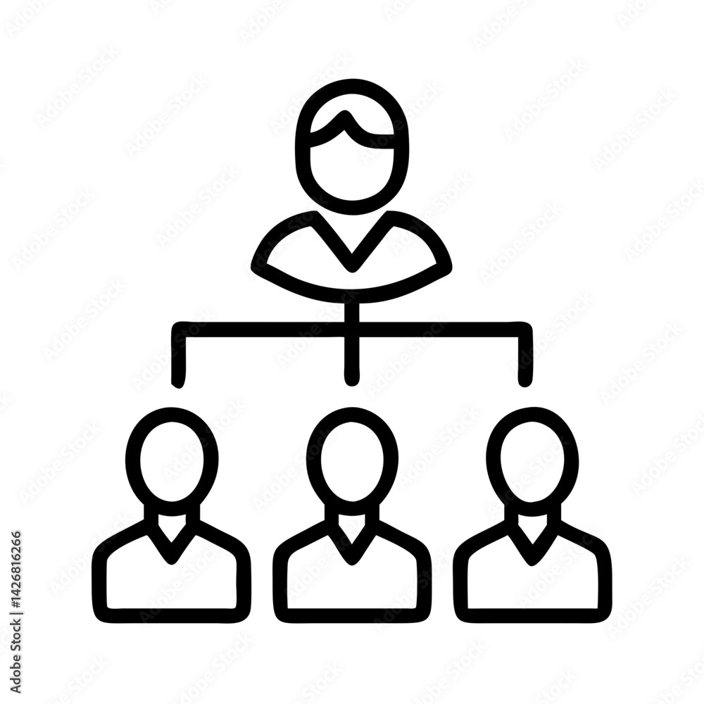 Poster organization chart hierarchy business structure management team leader employee teamwork system char
