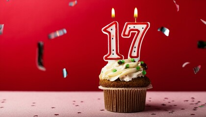  17 number birthday cake. Seventeen number birthday cake. 