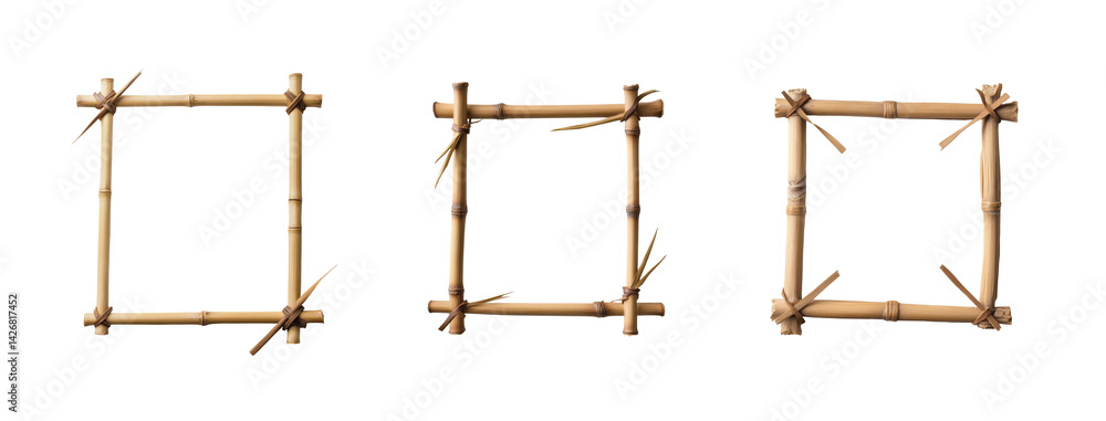 Aufkleber unique bamboo frames displayed in various shapes 3d