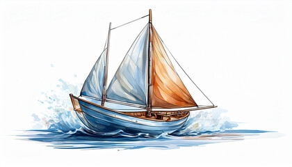 Obraz premium sailboat isolated on a white background