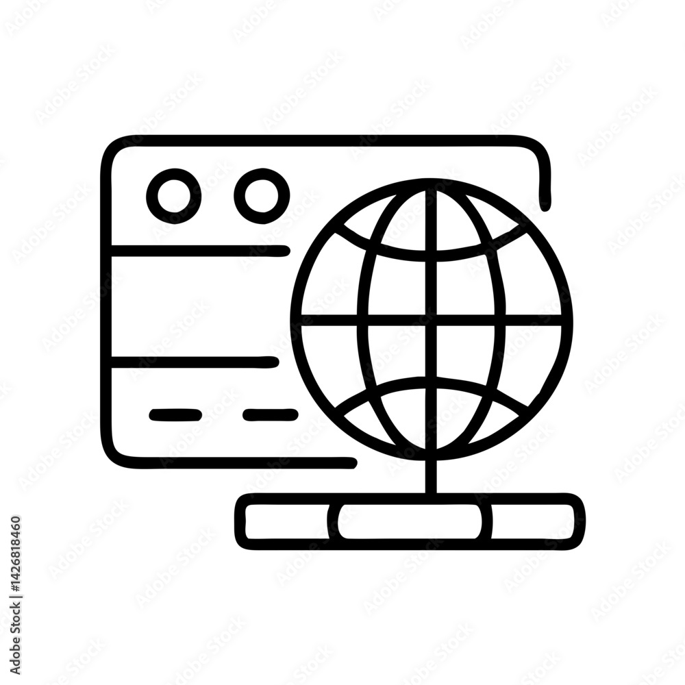 Poster globe internet connection browser website global network web server technology communication online 