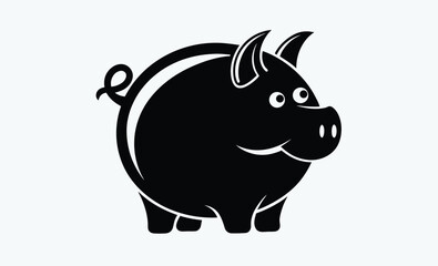 Save money silhouette, Save money icon designed in a line style, editable stroke 