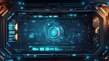 Fototapeta premium Futuristic Hologram A high tech cyberpunk inspired modern system 