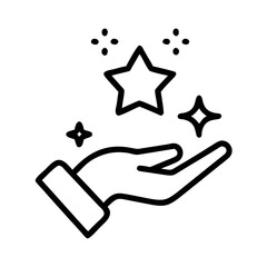 Sparkling Hand Holding Star Icon Design