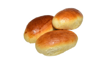 Sweet buns with filling lie on a PNG background.