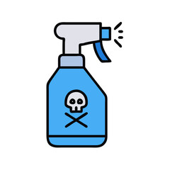 Spray Bottle with Toxic Liquid Warning Icon Design