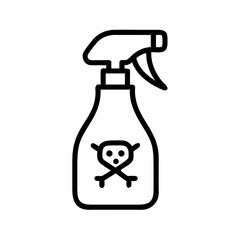 Spray Bottle with Toxic Liquid Warning Icon Design