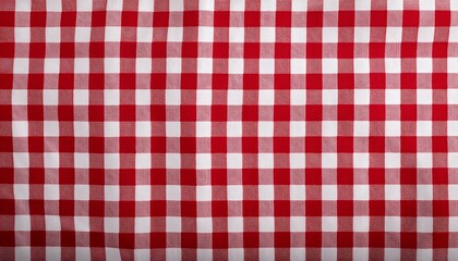 Red and white checkered picnic tablecloth. Red white checkered picnic tablecloth as background, top view	