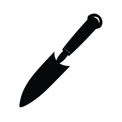 Black Silhouette Gardening Knife Rustic Tool