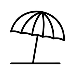 Illustration of beach umbrella summer vacation parasol sunshade resort holiday travel icon drawing vector