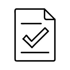 Document check mark icon vector illustration symbol sign complete approved task list form file done