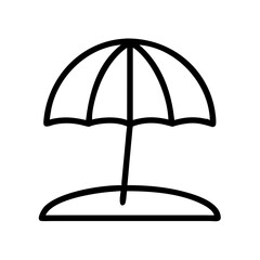 Illustration of beach umbrella summer vacation holiday seaside resort sunshade parasol icon graphic