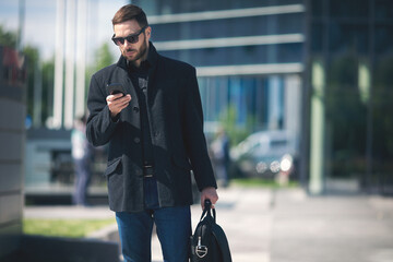 Young businessman in the city