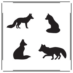Arctic Foxes silhouette, Arctic Foxes illustration ,Arctic Foxes clipart, Arctic Foxes vector , black Arctic Foxes ,Arctic Foxes illustration on white background,